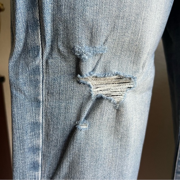 NWOT Express High Waisted Medium Wash Ripped FlexX Ankle Straight Jeans, Small R - Picture 8 of 13
